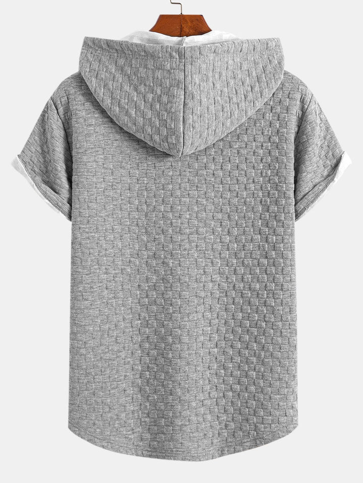 Sweat à capuche à ourlet en jacquard à damier <tc>T-Shirt</tc> & Jacquard à damier <tc>S</tc>horts