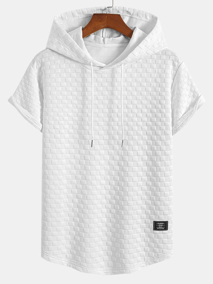 Sweat à capuche à ourlet en jacquard à damier <tc>T-Shirt</tc> & Jacquard à damier <tc>S</tc>horts
