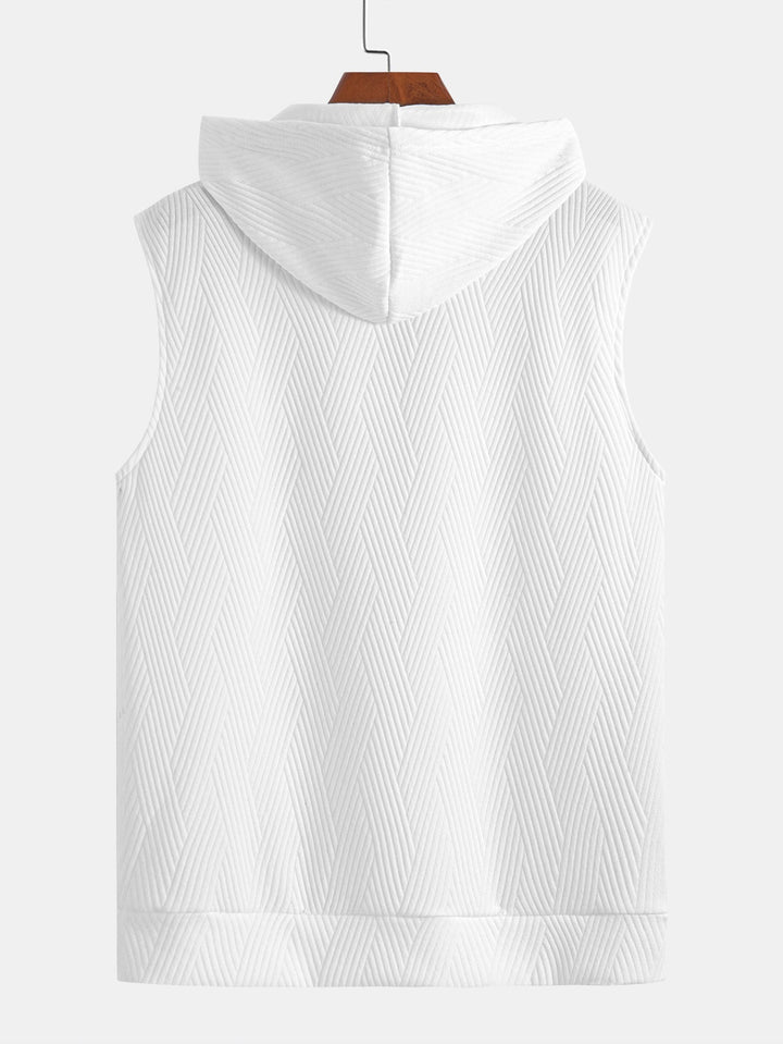 Sweat à capuche sans manches en jacquard rayé <tc>T-Shirt</tc> & Shorts