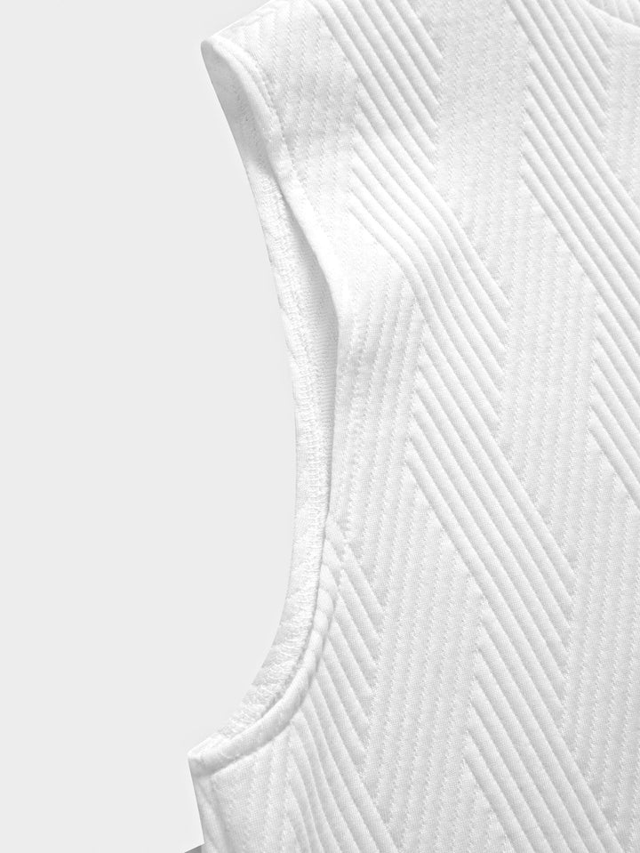Sweat à capuche sans manches en jacquard rayé <tc>T-Shirt</tc> & Shorts