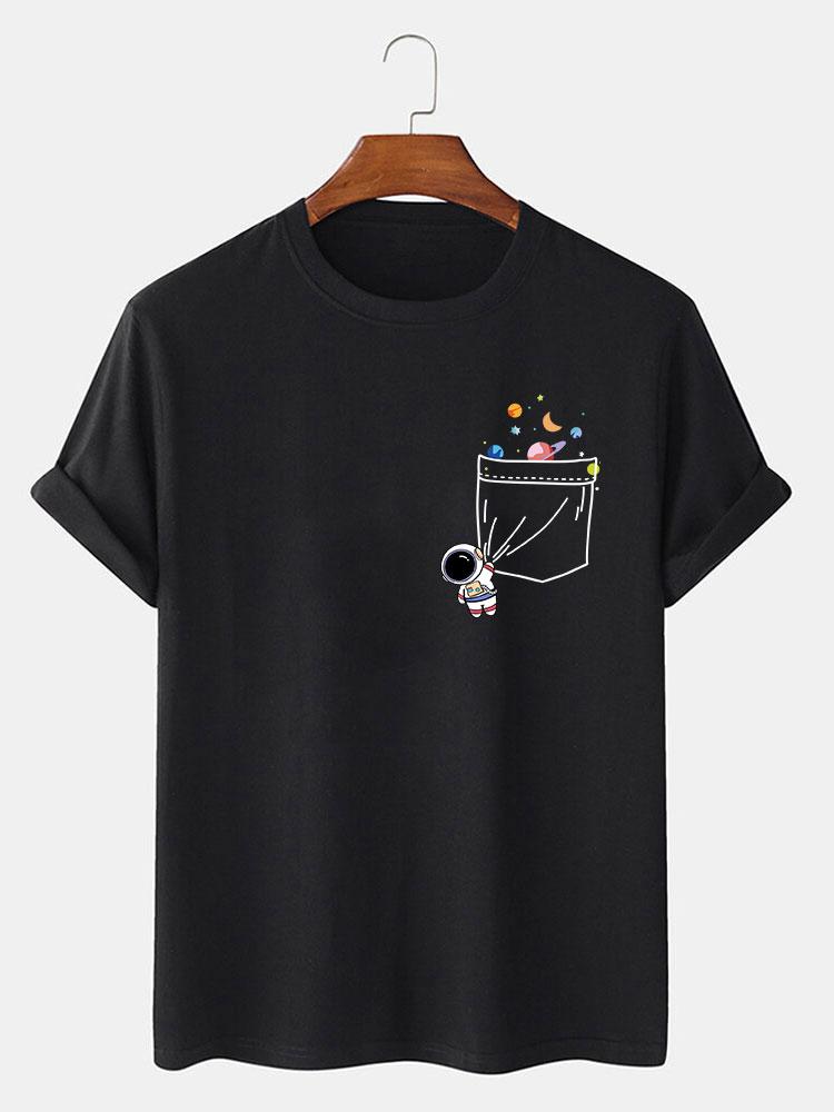 T-shirt d'impression de poche d'astronaute d'astronaute
